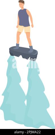 Cartoon-Vektor für das Flyboard-Symbol der Erholung. Wassermeer. Extreme Ozeane Stock Vektor