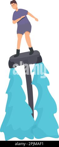 Beach Flyboard Icon Cartoon Vektor. Sommersee. Action-Abenteuer Stock Vektor
