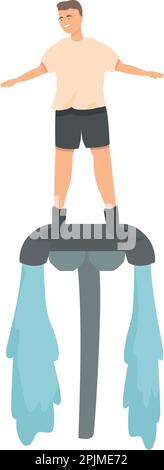 Water Flyboard Symbol Cartoon Vektor. Sommersport. Extremer Strand Stock Vektor