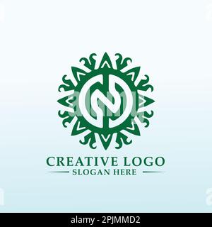 Der Buchstabe N Cannabis braucht ein neues Logo Stock Vektor