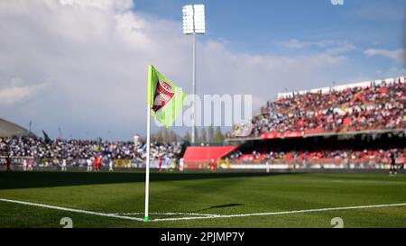 Monza, Italien. 02. April 2023 Während der Serie Ein Fußballspiel zwischen AC Monza und SS Lazio. Kredit: Nicolò Campo/Alamy Live News Stockfoto