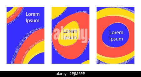 Eine Reihe von Hintergründen mit abstrakten flüssigen Formen. Abstrakte Muster für Social-Media-Banner, -Poster, -Einladungen, -Broschüren. Trendige Grafik Formen Muster Stock Vektor