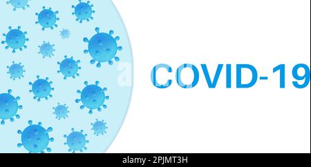 Coronavirus, Covid 19 oder Virushintergrund. Banner mit Corona-Virus, covid 19. Vektordarstellung Stock Vektor