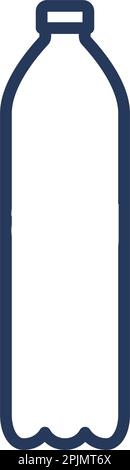 Symbol für PET-Kunststoffflaschen. Kunststoffflasche für Getränke, Bier, Limonade oder Cola. Vektordarstellung. Stock Vektor