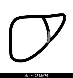 Symbol für Leberorganlinien. Lebersymbol oder -Zeichen. Menschliches Organsymbol, Zeichen. Vektordarstellung Stock Vektor