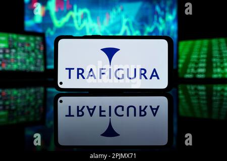 New York, Vereinigte Staaten von Amerika - 2023. März 29: Trafigura Company on Stock Market. Finanzieller Erfolg und Gewinn von Trafigura Stockfoto