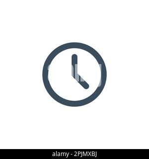 Uhrzeilensymbol. Einfaches Uhrzeichen. Vektorgrafik Stock Vektor