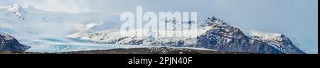 Island, Blick auf den Fjallsjokull-Gletscher. Stockfoto