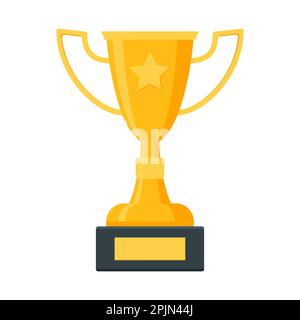 Gold Trophäe Icon Set oder Sammlung. Set von Gold-Auszeichnungen. Erfolgssymbole, Belohnung für flache Symbole des Gewinners. Sportpreise. Trophäensymbole. Vektorgrafiken Stock Vektor