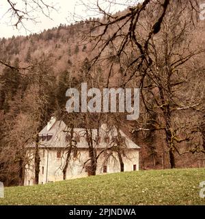 Eine Abhängigkeit des Klosters Grande Chartreuse, digital veränderte Ansicht, Saint-Pierre de Chartreuse, Isere, Frankreich Stockfoto