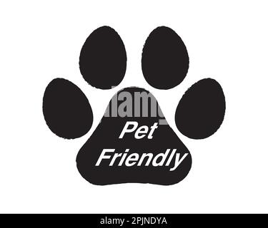 Haustierfreundliches Logo. Anwendbar für Tierarzt, Geschäfte, die Haustiere lieben. Symbol mit Tierpfote. Aufgedruckte Hunde- oder Katzenpfoten. PET-Standfläche. Symbol für Hundespur. Flacher Vektor i Stock Vektor