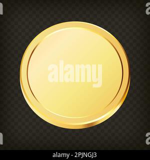 Satz rotierender Goldmünzen auf transparentem, isoliertem Hintergrund. Set aus goldenem Geld. Anwendbar für Glücksspiele, Jackpot oder Bank oder Finanzillustrat Stock Vektor