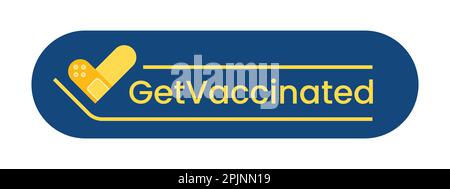 Impfpass mit Zitaten - impfen lassen. Covid 19, Coronavirus-Impfkampagne Aufkleber mit medizinischem Gips als Häkchen. Vektorgrafiken Stock Vektor