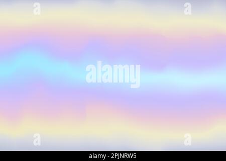 Holographischer Gradientenhintergrund. Abstrakte holographische Textur. Glänzender Metallhintergrund. 90s Retro-Textur. Regenbogen-Hologramm. Pastellfarben. Wellen-Regenbogenweather forecast Stock Vektor
