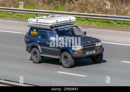 1993 90s TOYOTA LAND CRUISER Rock N Road Allradantrieb 4x4 Turbo, Specialist Vehicle Group, Rettungseinsatz, Ausrüstung für Expeditionswettbewerb Stockfoto