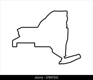Karte des Bundesstaates New York. US-Bundeslandkarte. New York Umrisssymbol. Vektorgrafik Stock Vektor