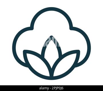 Baumwollsymbol. Baumwollstoff-Symbol. Natürliches Produktmaterial. Bio-Textilqualität. Vektorgrafik Stock Vektor