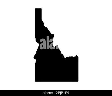 Karte des Bundesstaats Idaho. KARTE des US-Bundesstaates. Silhouettensymbol von Idaho. Vektordarstellung Stock Vektor