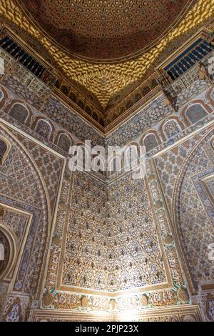 Die Ambassadors Hall in den Königlichen Alcazars von Sevilla, Sevilla, Andalusien, Spanien, Südwesteuropa Stockfoto