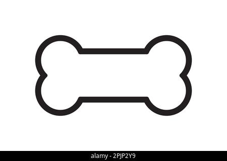 Knochen für Hund. Symbol "Knochenkontur". Hundefutter-Symbol. Vektordarstellung Stock Vektor