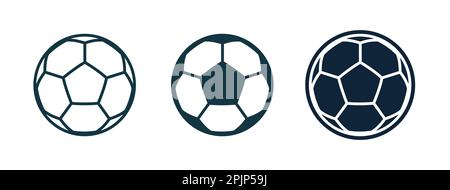 Set mit Fußballspielfiguren. Klassisches Fußballsymbol auf isoliertem Hintergrund. Umrisssymbole. Vektordarstellung. Stock Vektor