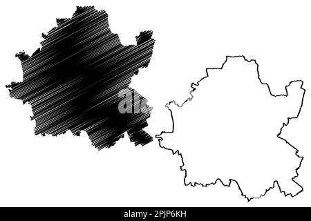 City und Metropolitan Borough von Wolverhampton (Vereinigtes Königreich Großbritannien und Nordirland, Metropolitan und Ceremonial County West Midlands Stock Vektor