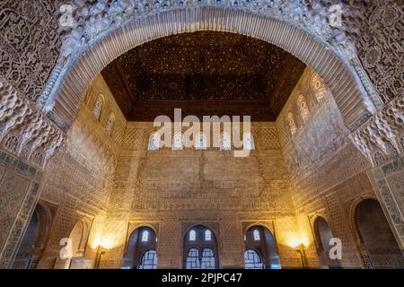 Botschafterkammer, Alhambra, Granada, Andalusien, Spanien, Südwesteuropa Stockfoto