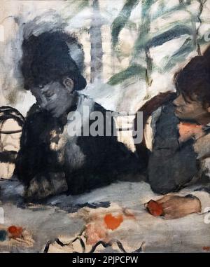 Edgar Degas Gemälde - im Café, c. 1876; Frauen in einem Café, Gemälde aus dem 19. Jahrhundert; französische Impressionisten, 1800er. Stockfoto