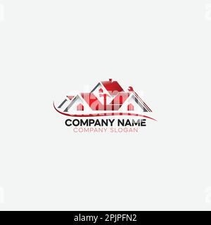 Inneneinrichtung und Renovierung und Garagenreparatur Logo mit Konzepten für Handwerker und Immobilien Stock Vektor