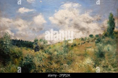 Pierre Auguste Renoir Gemälde, der Windstoß, 1872; Frankreich; französischer impressionistischer Maler aus dem 19. Jahrhundert. Landschaft, Französischer Impressionismus. Stockfoto