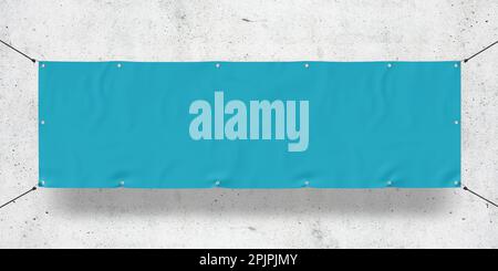 Türkisfarbenes Outdoor Tarpaulin Banner 3D Rendering für Veranstaltungen und Werbeaktionen Stockfoto