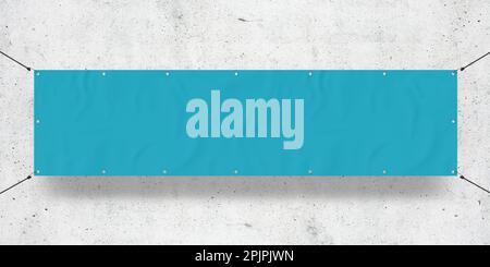 Türkisfarbenes Outdoor Tarpaulin Banner 3D Rendering für Veranstaltungen und Werbeaktionen Stockfoto