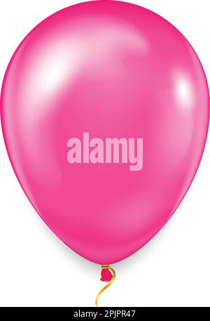 Realistischer, farbenfroher Heißluftballon. Urlaub, fliegender Hochglanzballon. Isoliert auf weißem Hintergrund. Stock Vektor