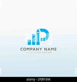 Design mit dem Vektorlogo „Letter P“ für den Bildungsbereich Stock Vektor