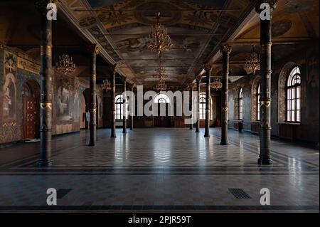 Refektorenkammer der Kirche St. Anthony und Theodosius von Kiew Pechersk Lavra, Kiew Ukraine Stockfoto