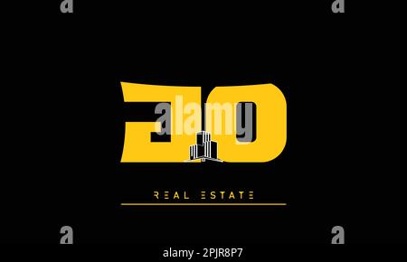 Immobilienbriefe Initialen Monogramm Logo JO , ABl Stock Vektor