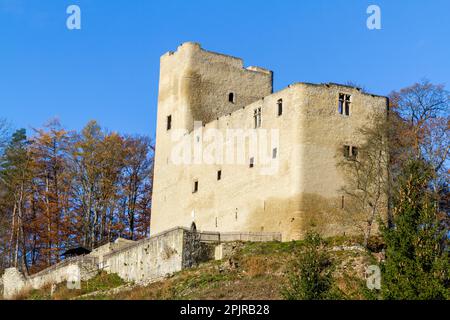 Blick auf die Burgruine Liebenstein Stockfoto