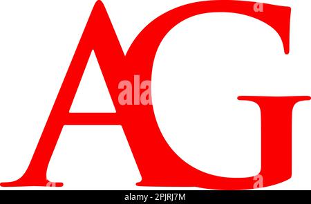 Ursprüngliches Design der Letter AG-Logovorlage Stock Vektor