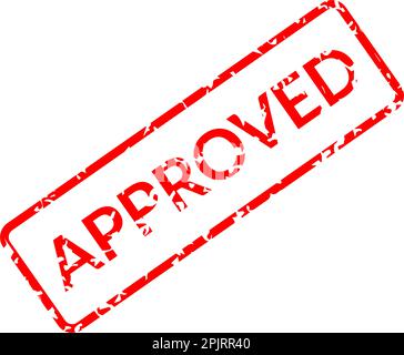 Grunge rot genehmigt quadratische Siegelstempel auf weißem Hintergrund Stock Vektor