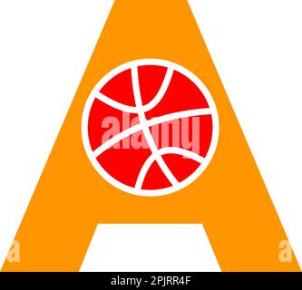 Anfangsbuchstabe Ein Basketball-Logo-Design Stock Vektor