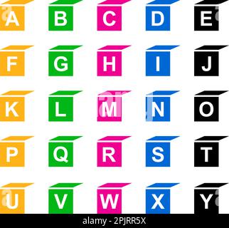 Baby-Bausteine-Alphabet-Sammlung Stock Vektor