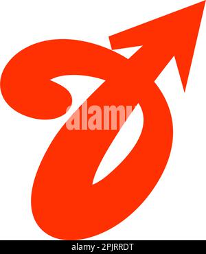 Vorlage für Buchstaben mit Pfeillogo Stock Vektor