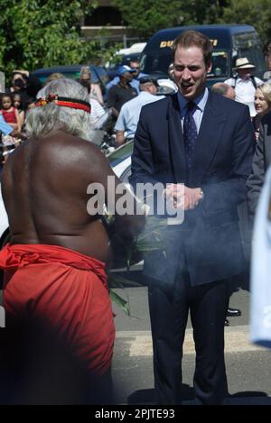 Prinz William besucht das Redfern Community Centre für einheimische Australier am ersten Tag seines dreitägigen Besuchs in Australien. Sydney, Australien - 19.01.10 Stockfoto