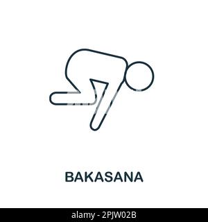Symbol für Bakasana-Linie. Einfaches Element aus der Yoga-Kollektion. Kreatives Bakasana-Symbol für Webdesign, Vorlagen, Infografiken und mehr Stock Vektor