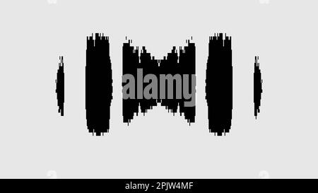 8-Bit-Audio-Equalizer mit Pixelfrequenz und Schallwelle Stockfoto