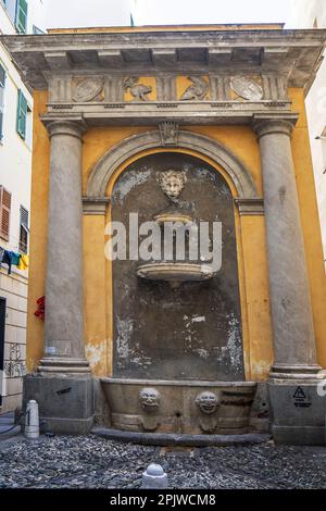 Werfen Sie einen Blick auf das alte Genua, die Ligurie, Italien, Europa Stockfoto