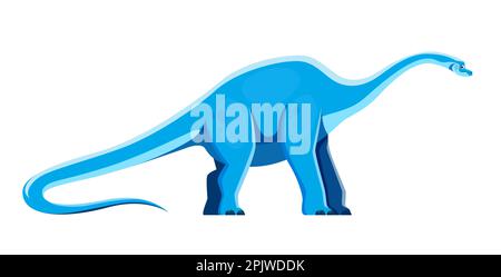 Cartoon Haplocanthosaurus Dinosaurier Charakter. Prähistorisches Tier oder Eidechse, uraltes Wildtiermonster oder Paläontologie Reptilienvektor niedliche Persönlichkeit. Ju Stock Vektor
