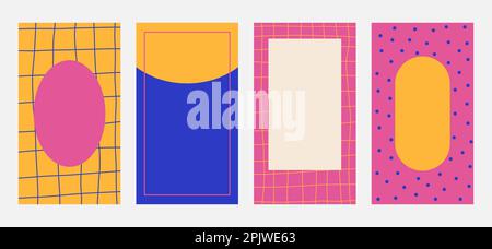 Eine Reihe von Vorlagen für Geschichten in sozialen Medien. Farbenfrohes abstraktes Konzept. Satz von Vektorhintergründen. Stock Vektor