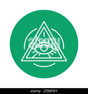 Symbol für die Farblinie der Allessehenden Eye Illuminati. Isoliertes Vektorelement. Skizzieren Sie das Piktogramm für Webseite, mobile App, Promo Stock Vektor