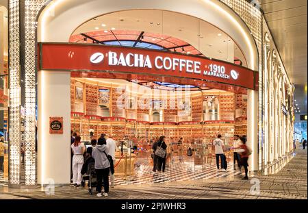 Bacha Coffee Store im Changi Airport Terminal 3, Singapur Stockfoto